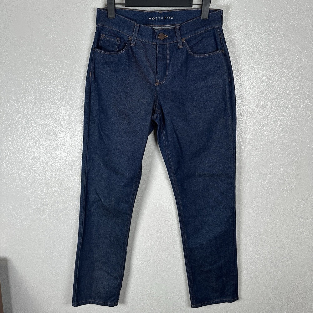 Mott & Bow Boyfriend Straight Jeans Womens Size 26x28 Dark Wash Classic